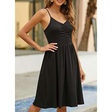YATHON Spaghetti Straps Summer Sundress for Women