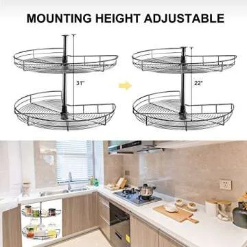 VEVOR Kidney Shaped Chrome Corner Organizer for Kitchen