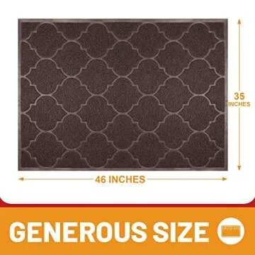 Cosyearn Door Mat, Front Door Mat, 46x35, Welcome Mats for Entryway,Garage,High Traffic Areas, Jumbo Size, Doormat Entrance, Waterproof Mat, Easy Clean, Outdoor Indoor Floor Mat,Non Slip (Brown)