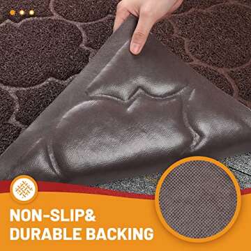 Cosyearn Door Mat, Front Door Mat, 46x35, Welcome Mats for Entryway,Garage,High Traffic Areas, Jumbo Size, Doormat Entrance, Waterproof Mat, Easy Clean, Outdoor Indoor Floor Mat,Non Slip (Brown)