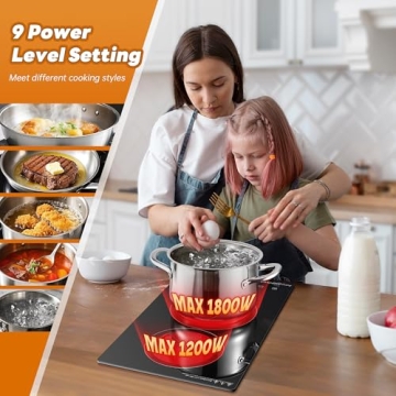 2 Burner Electric Cooktop with Child Lock & Timer | 3000W Ceramic Stove