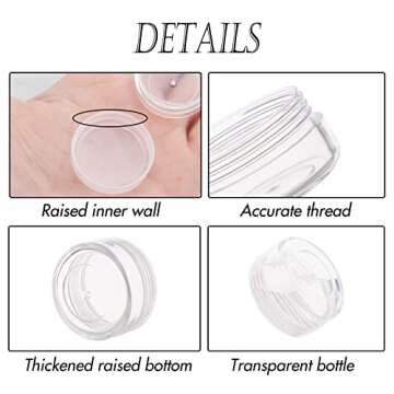 ZEJIA 5 Gram Sample Containers with Lids, 50 Count for Travel & Makeup Organization