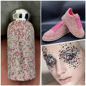 Liiouer 3mm Rainbow Rhinestones Set, Crystal Bling Colorful Rhinestones for Crafts, Non-Hotfix Flatback Resin Colored Jelly Rhinestones for Tumblers, Clothes, Shoes, Nail Art Decoration (24000pcs)