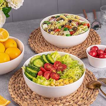 DELLING Large Serving Bowls Set - Versatile 60 Oz Bowls