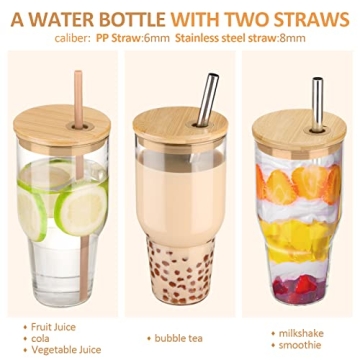 Buy kytffu 32oz Glass Tumbler with Straw and Lid