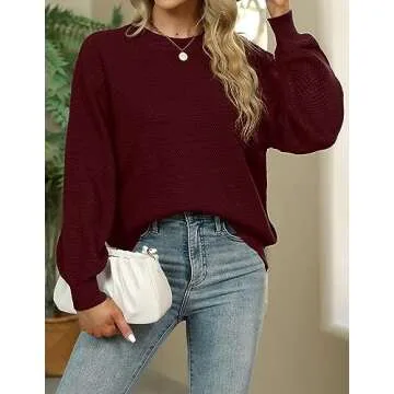 Sucolan Red Pullover Sweater for Women Stylish Winter Wear