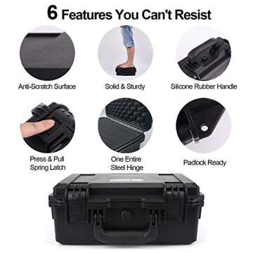 Lykus HC-3810 Waterproof Hard Case with Custom Foam