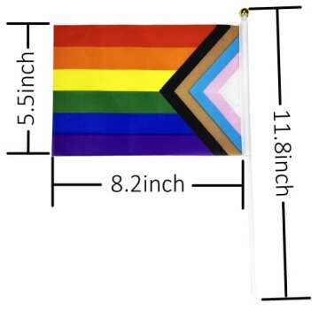 50 Pack Progress Rainbow Pride Flags - Handheld Mini Flags for Celebrations
