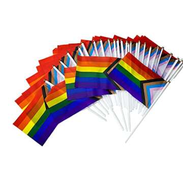 50 Pack Rainbow Pride Flags for Celebrations and Events