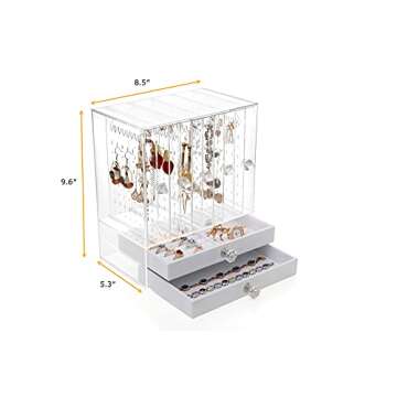 MOOCHI Clear Acrylic Jewelry Box Organizer & Earring Holder