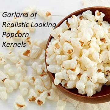 Faux Popcorn Garland for Christmas Trees - This String of Artificial Popcorn Tree Garland of Prestrung Fake Popcorn Can be Used Year After Year (10 feet Long) by Factory Direct Craft