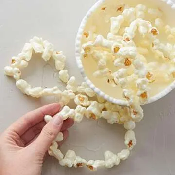 Faux Popcorn Garland for Christmas Trees - This String of Artificial Popcorn Tree Garland of Prestrung Fake Popcorn Can be Used Year After Year (10 feet Long) by Factory Direct Craft