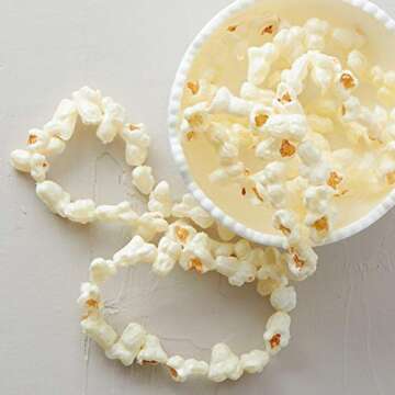 Faux Popcorn Garland for Christmas Trees - This String of Artificial Popcorn Tree Garland of Prestrung Fake Popcorn Can be Used Year After Year (10 feet Long) by Factory Direct Craft