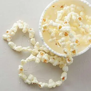 Faux Popcorn Garland for Christmas Trees - This String of Artificial Popcorn Tree Garland of Prestrung Fake Popcorn Can be Used Year After Year (10 feet Long) by Factory Direct Craft