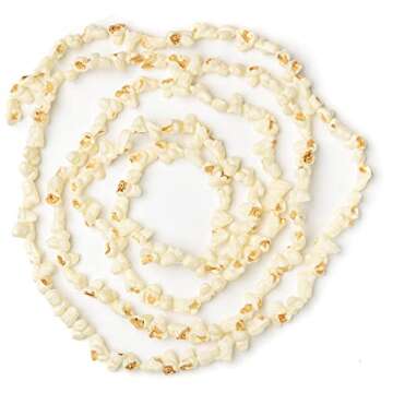 Faux Popcorn Garland for Christmas Trees - This String of Artificial Popcorn Tree Garland of Prestrung Fake Popcorn Can be Used Year After Year (10 feet Long) by Factory Direct Craft