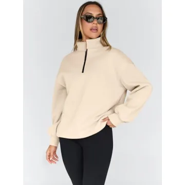 Trendy Queen Oversized Half-Zip Hoodie Warm Fall Winter Wear