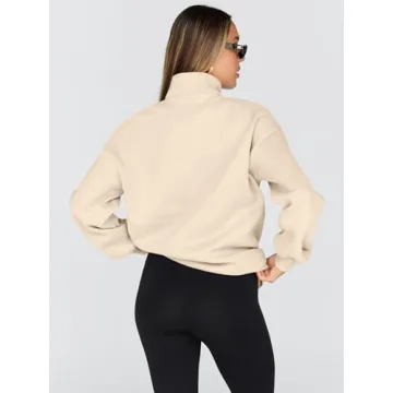 Trendy Queen Oversized Half-Zip Hoodie Warm Fall Winter Wear