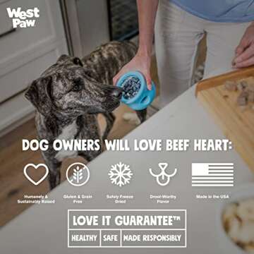 WEST PAW Freeze-Dried Raw All Natural Dog Treats, Single Ingredient, Humanely Raised and Sustainably Sourced, Made in USA, Beef Heart & Pork, 2 Pack