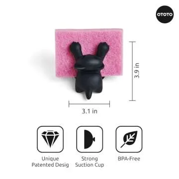 OTOTO Scrubby Sponge Holder - Fun Kitchen Cat Design