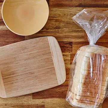Bread Bags With Ties,100 Pieces 18x4x8 Inches Reusable Plastic Bread Bags for Homemade Bread Gift Giving, Clear Bread Loaf Storage Bags