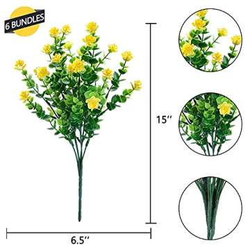 GREENRAIN Artificial Flowers Outdoor Fake Flowers for Decoration UV Resistant No Fade Faux Plastic P...