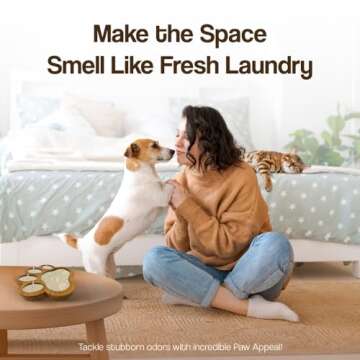 Dough Bowl Candle Company Pet Odor Eliminator for Home - 11"x11"x1.5" Wooden Paw Print Shape Candles...