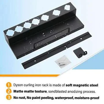 Airwrap Holder Storage Stand for Dyson Airwrap Wall Mount Curling Iron Accessories,Bathroom Organizer Holder for Airwrap,No Drilling Installation,Suitable for Bathroom|Bedroom|Hair Salon for Christmas