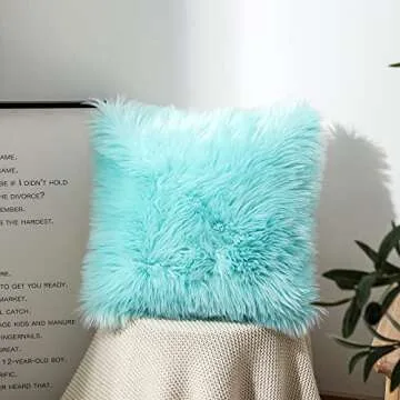 Luxury Faux Fur Throw Pillow Covers Set of 2 16x16
