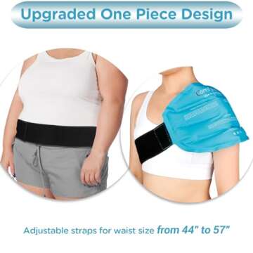 Comfytemp Large Ice Packs for Injuries Reusable Gel Ice Bag for Back Pain Relief, FSA HSA Eligible, Cold Pack Wrap for Lower Back, Shoulder, Knee, Hip, Cold Compression for Surgery, Swelling, Bruises