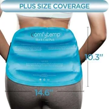 Comfytemp Large Ice Packs for Injuries Reusable Gel Ice Bag for Back Pain Relief, FSA HSA Eligible, Cold Pack Wrap for Lower Back, Shoulder, Knee, Hip, Cold Compression for Surgery, Swelling, Bruises
