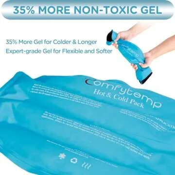Comfytemp Large Ice Packs for Injuries Reusable Gel Ice Bag for Back Pain Relief, FSA HSA Eligible, Cold Pack Wrap for Lower Back, Shoulder, Knee, Hip, Cold Compression for Surgery, Swelling, Bruises