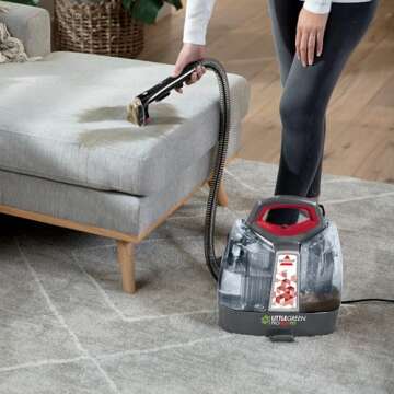BISSELL Little Green Proheat Portable Deep Cleaner/Spot Cleaner and Car/Auto Detailer with self-Cleaning HydroRinse Tool for Carpet and Upholstery, Red