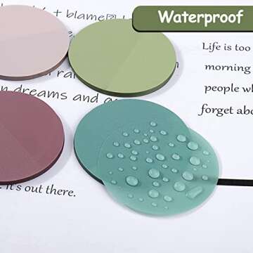 Juome Transparent Sticky Notes, 400Pcs Morandi Cute Round Clear Sticky Tabs, Translucent Book Markers Page Flags Stickers, Bible Journaling Accessories Aesthetic Office School Study Supplies