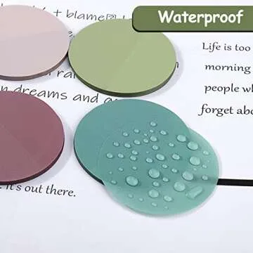 Juome Transparent Sticky Notes, 400Pcs Morandi Cute Round Clear Sticky Tabs, Translucent Book Markers Page Flags Stickers, Bible Journaling Accessories Aesthetic Office School Study Supplies