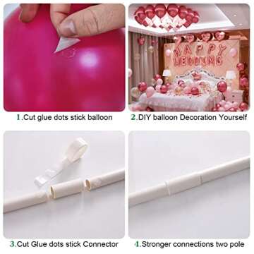 AXHJ Balloon Column Kit 2 Set, 65 inch Height Balloon Stand with Base,Pole, Balloon Rings,Dot Glue,Tying Tool,Flower Clip,Balloon Pump,Balloon Stand Kit for Birthday Wedding Party Decorations