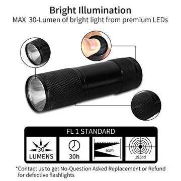 Whaply 30-Pack Mini LED Flashlights, Portable Aluminum 6 Color Handheld Flashlights with Lanyard Small Flashlight for Kids, 90-Pack AAA Battery Included for Night Reading, Emergency, Camping, Party