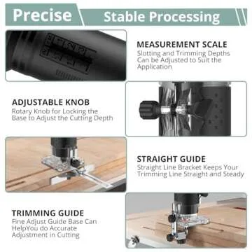 COLFULINE Electric Wood Router with 6 Variable Speeds and Accessories