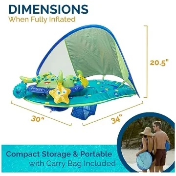 Ultimate Baby Pool Float with Canopy & UPF Protection