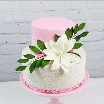 Global Sugar Art Tranquil Water Sugar Cake Flowers, White 3 Count by Chef Alan Tetreault