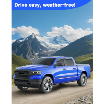 Breejoy In-Channel Rain Guards for Dodge RAM 1500 Crew Cab 2019-2025 - 4 pcs - Stylish & Durable Ven...