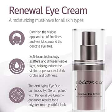 Epionce Renewal Eye Cream - Anti-Aging, Under Eye Cream for Dark Circles, Fine Lines, Wrinkles & Puffiness with Hyaluronic Acid, For All Skin Types, Dermatologist Skincare