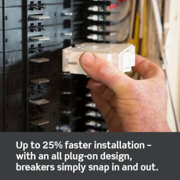 Leviton LB200 100A 2-Pole Plug-On Standard Branch Circuit Breaker, Hydraulic Magnetic, 120/240 VAC, White