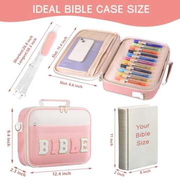 WOBAGMEN Bible Cover Case for Women,Large Leather Bible Cases Christian Gifts for Women Men Girls,Pr...