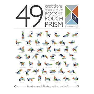 6 Piece Tegu Pocket Pouch Prism Magnetic Wooden Block Set, Blues