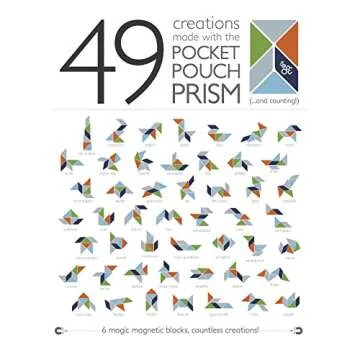 6 Piece Tegu Pocket Pouch Prism Magnetic Wooden Block Set, Blues