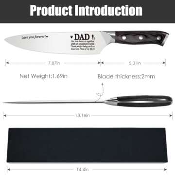 Engraved Kitchen Knife - Perfect Gift for Dad!