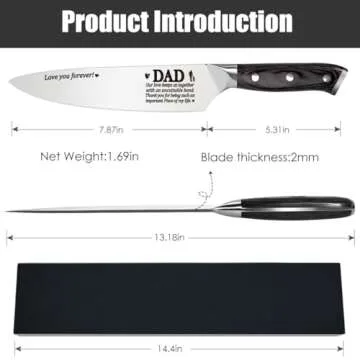 Engraved Kitchen Knife - Perfect Gift for Dad!