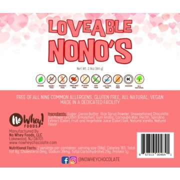 Loveable NoNo's (2 Pack) Candy Coated Chocolate Bits | Allergen Friendly Treats