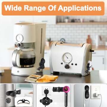 Kitchen Appliance Cord Winder 3 Pack,Cord Organizer Cord Holder Cord Wrapper Appliance Cord Organizer Stick On Tidy Wrap Cable Hider for Coffee Maker Mixer Air Fryer and Pressure Cook