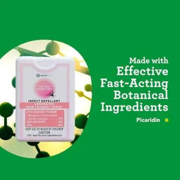 EarthKind Stay Away Mosquitoes Insect Repellent - Plant-Based, Unscented Mosquito Body Spray with Picaridin - Up to 14-Hour Protection - Safe for Children When Used As Directed - Travel Size (4-Pack)